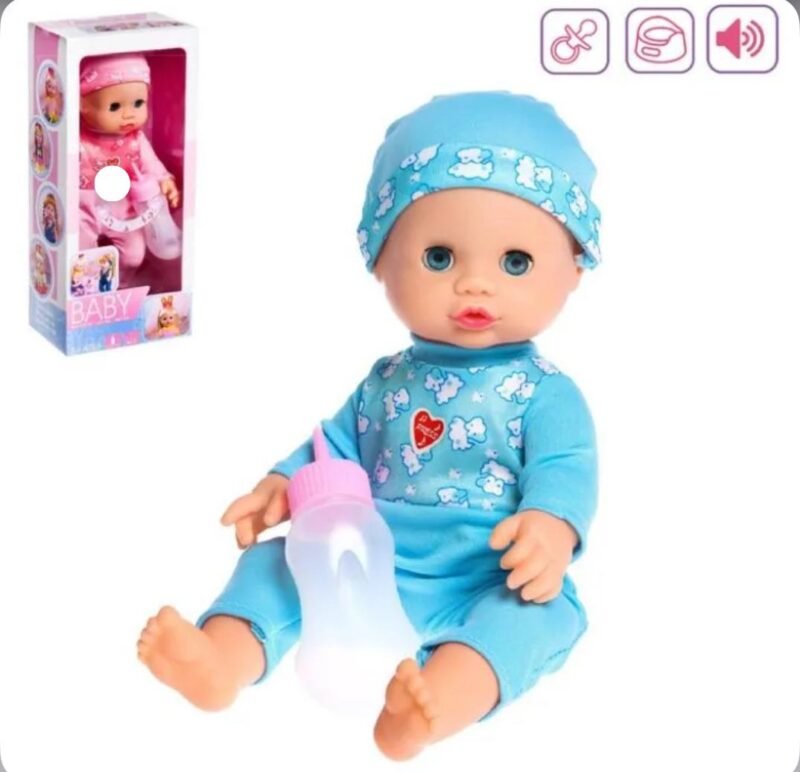 Baby Doll With Sound And Feeding Bottle/ Repeating Mama papa / Cell operated.Realistic doll.