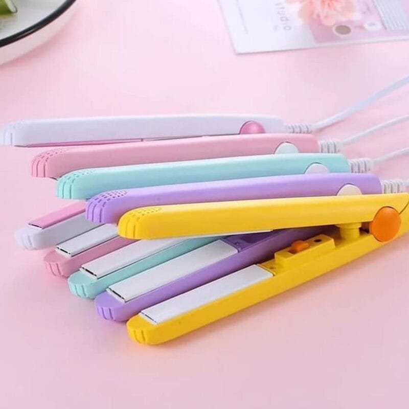 Mini Portable Hair Straightner / air smooth, silky, frizz-free and healthy.  (With Packing Box) (random color) - Image 4