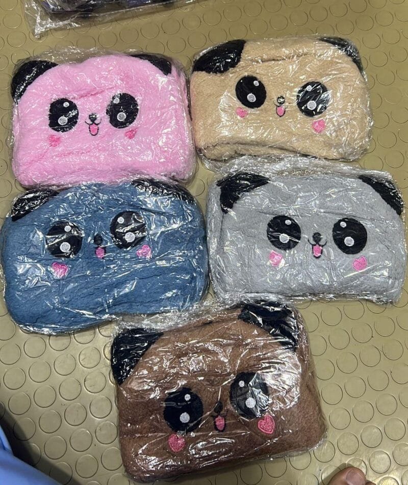 Kids Winter Panda Cap Wool Cap With Neck Warmer Attached.  KIDS WOOL CAP Cartoon Panda Baby(random color) - Image 6