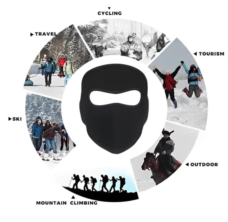 Winter Cycling Face Mask Windproof Men Women For Skiing Snowboarding Motorcycle - Random Color (Without Visor) - Image 10