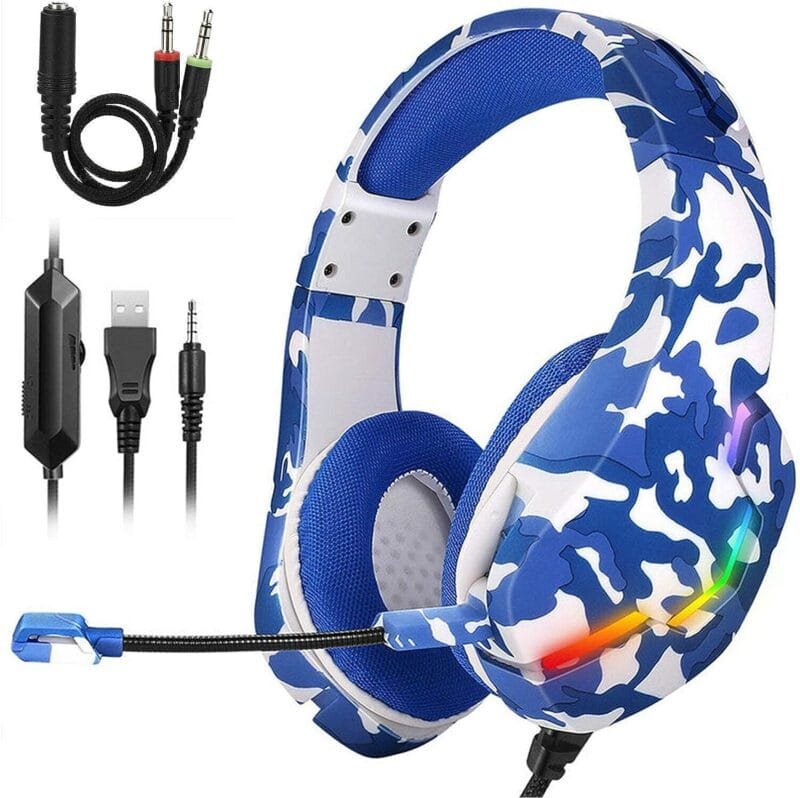 J10 Gaming Headphones Gaming Headset Ultra Flexible LED Stereo Surround Headphone White Color - Image 11