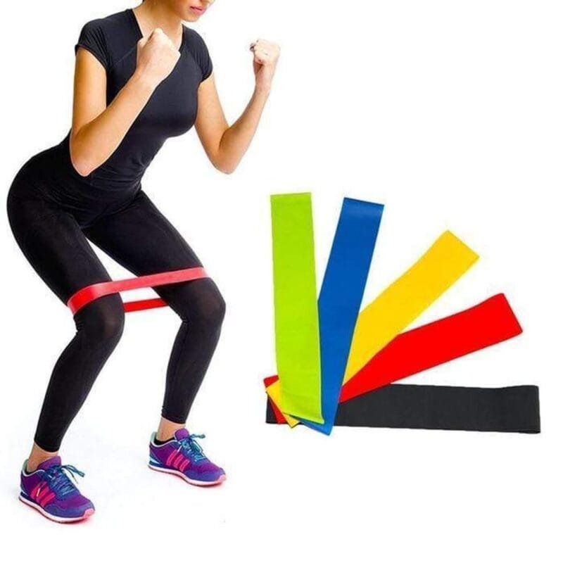 4 PCS PROFESSIONAL RESISTANCE LOOP BANDS SET ELASTIC STRETCH EXERCISE BAND FITNESS FOR MEN & WOMEN YOGA LEGS ARMS THIGHS STRETCHING WORKOUT AND TRAINING