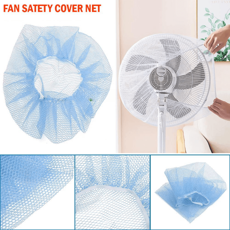 Pedestal fan cover net for kids safety | Mesh Fan Cover Thin Mesh Fan Guard Fan Mesh Covers for Kids Children Finger Safety (Blue) - Image 12