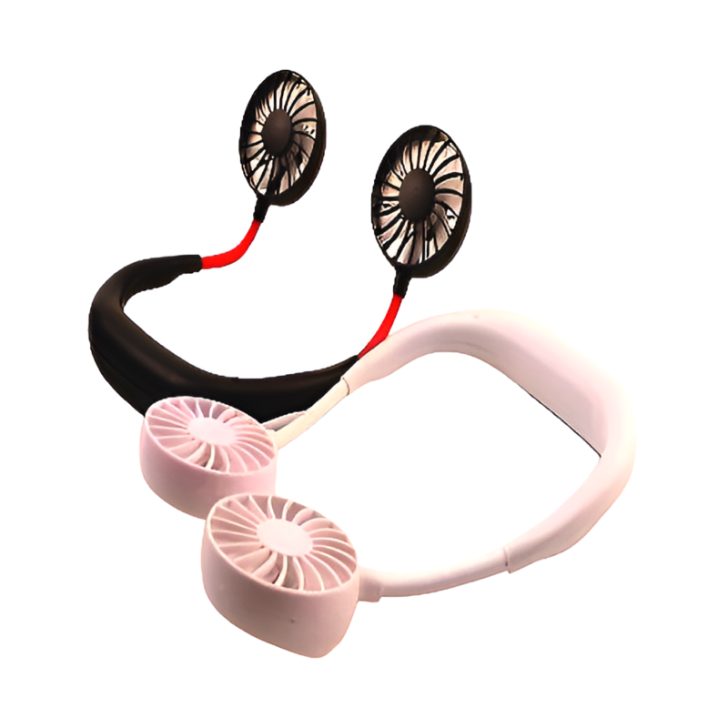 Hands Free Mini Neck Band | Usb Rechargeable Fan, 3 Mode (Random Colors)