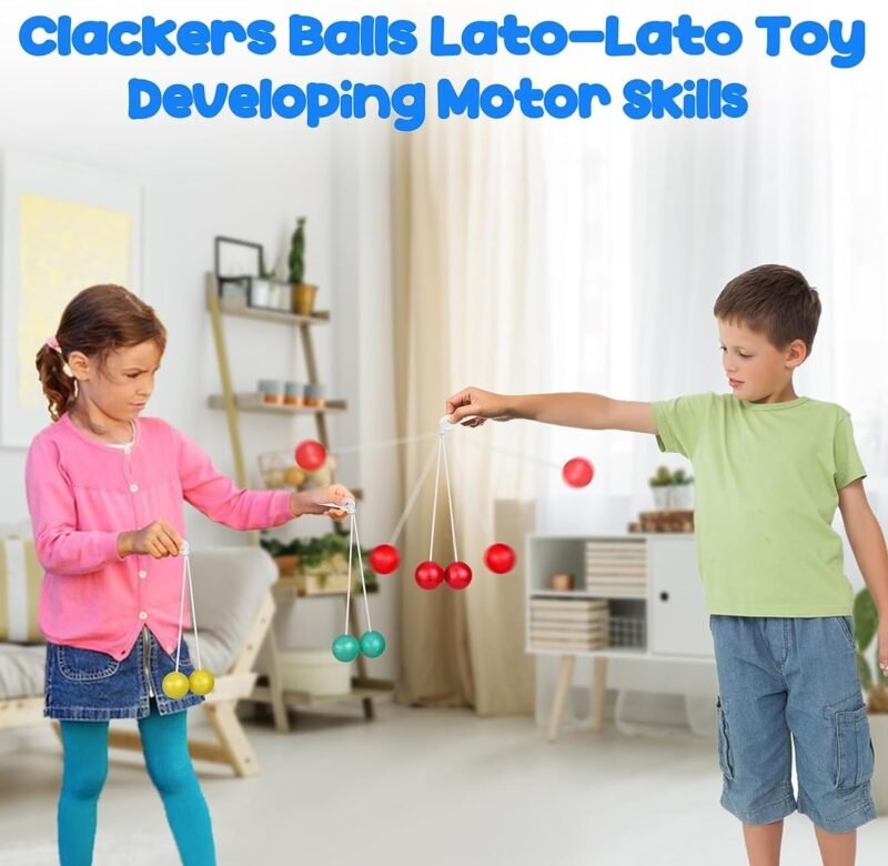 Lato Toy Tok Tok Old School Toy Click Clack Ball Bump Ball Clackers Decompression Ball Pro-clackers Ball - Image 6