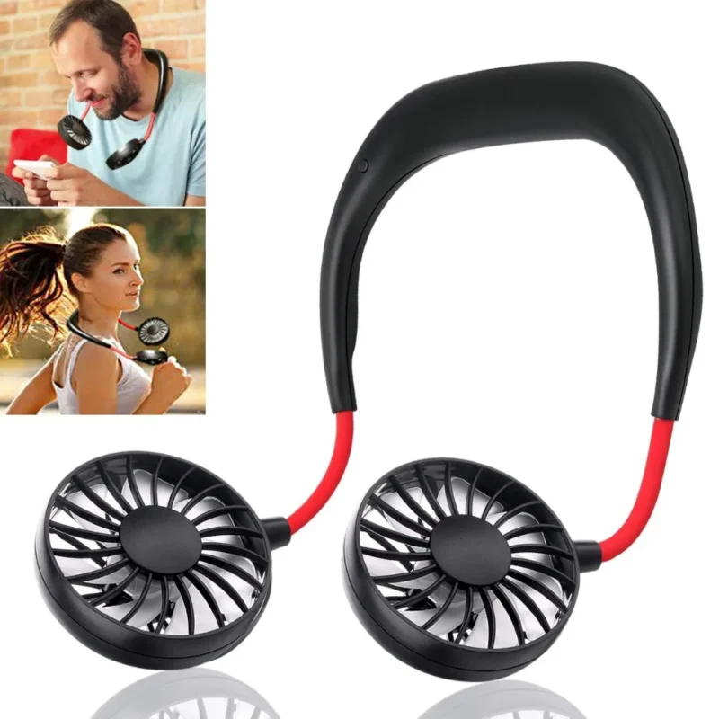 Hands Free Mini Neck Band | Usb Rechargeable Fan, 3 Mode (Random Colors) - Image 7