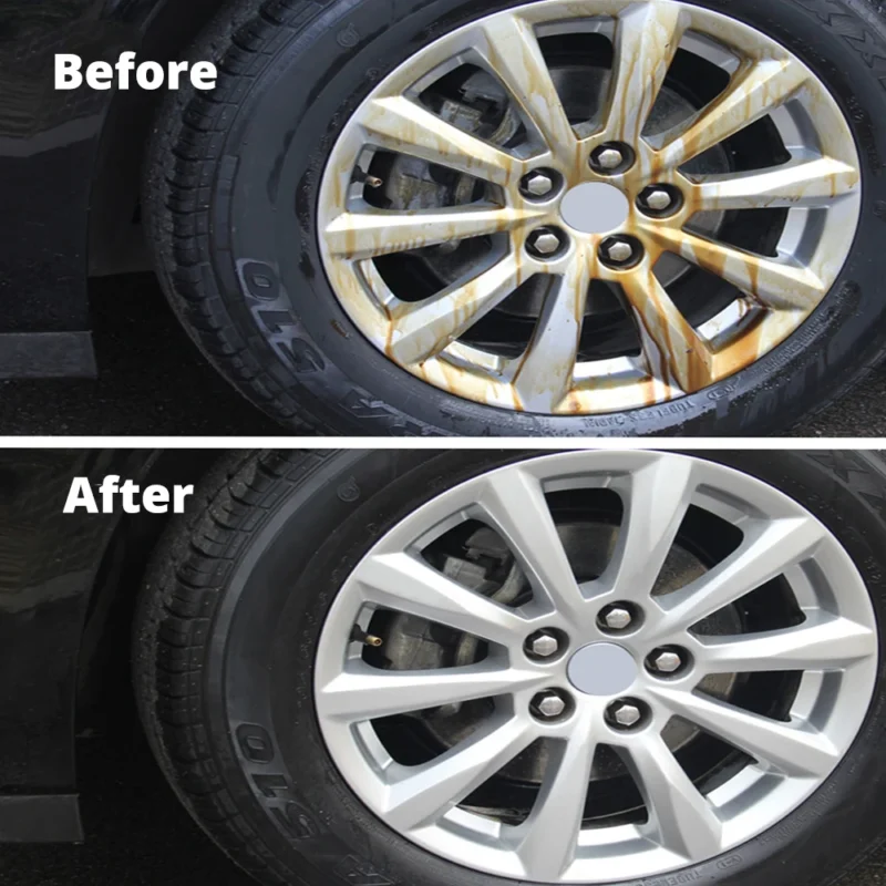 HGKJ-18-60ml Car Paint Wheel Iron Powder Rust Remover Car Logo Rust Spray Cleaner Repair Refurbising Accessories - Image 7