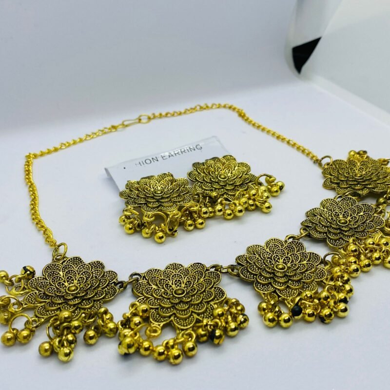 AFGHANI FLOWER CHOKER FOR ALL AGES GOLD - Image 3