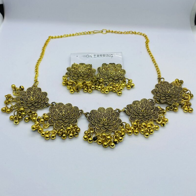AFGHANI FLOWER CHOKER FOR ALL AGES GOLD - Image 4