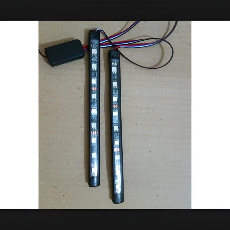 2Pcs RGB 17cm Silicon Flexible 9-LED Strip DRL Daytime Multicolor Light | SMD LED Fancy Light (RGB) For Car Bumper And Bikes - Image 9