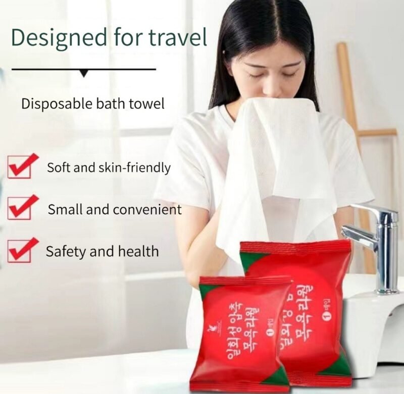 1 PCs of Compressed Bath Towels Disposable Face Towels Large Magical Towel Portable Travel Strong Water Absorption Large Travel Hotel Towels Size 70 X 140 cm - Image 5