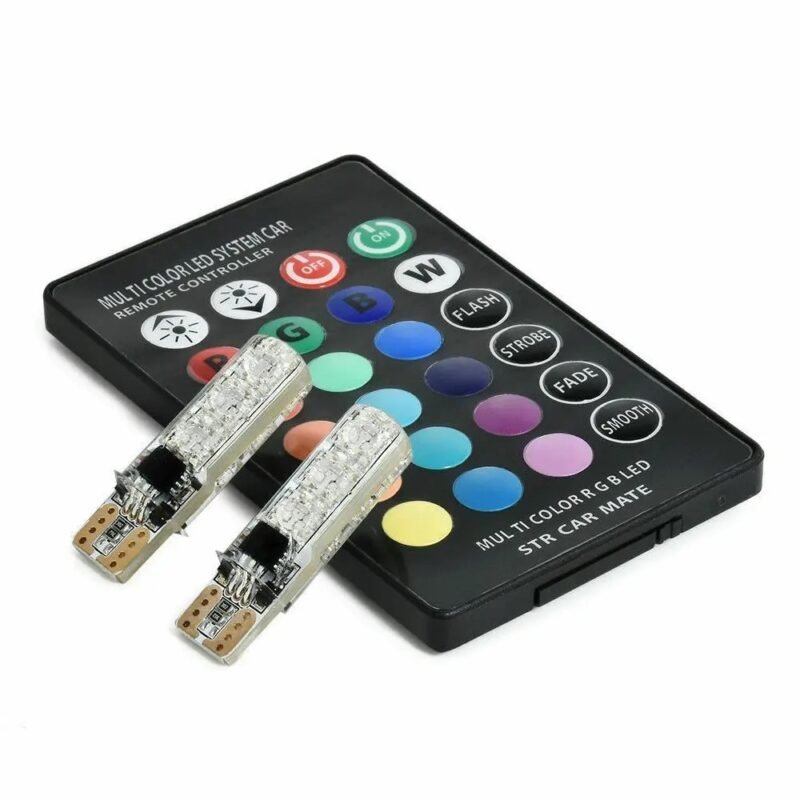 SMDs LED Car Parking Light Bulbs Pair Remote Control - Image 2