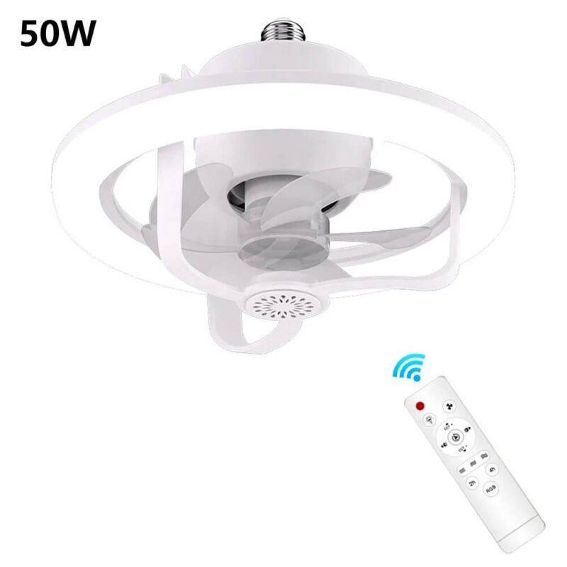360? Rotating Socket Ceiling Fan with Light and Remote - Image 7