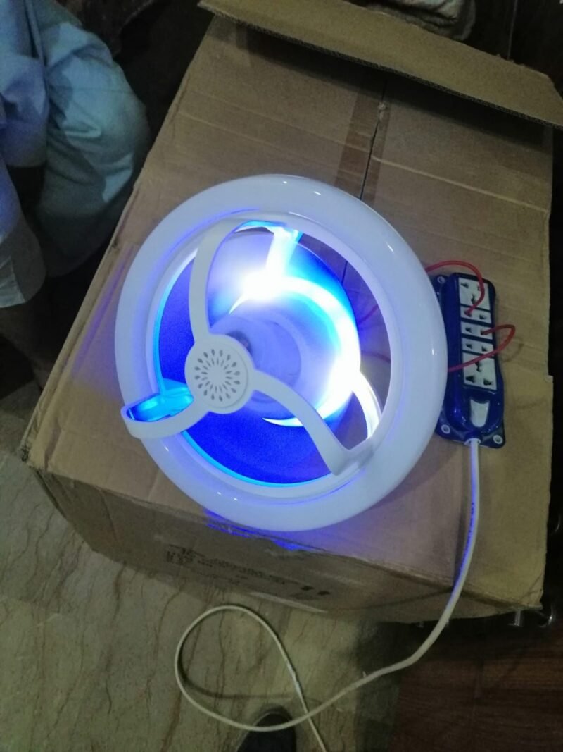360? Rotating Socket Ceiling Fan with Light and Remote - Image 3