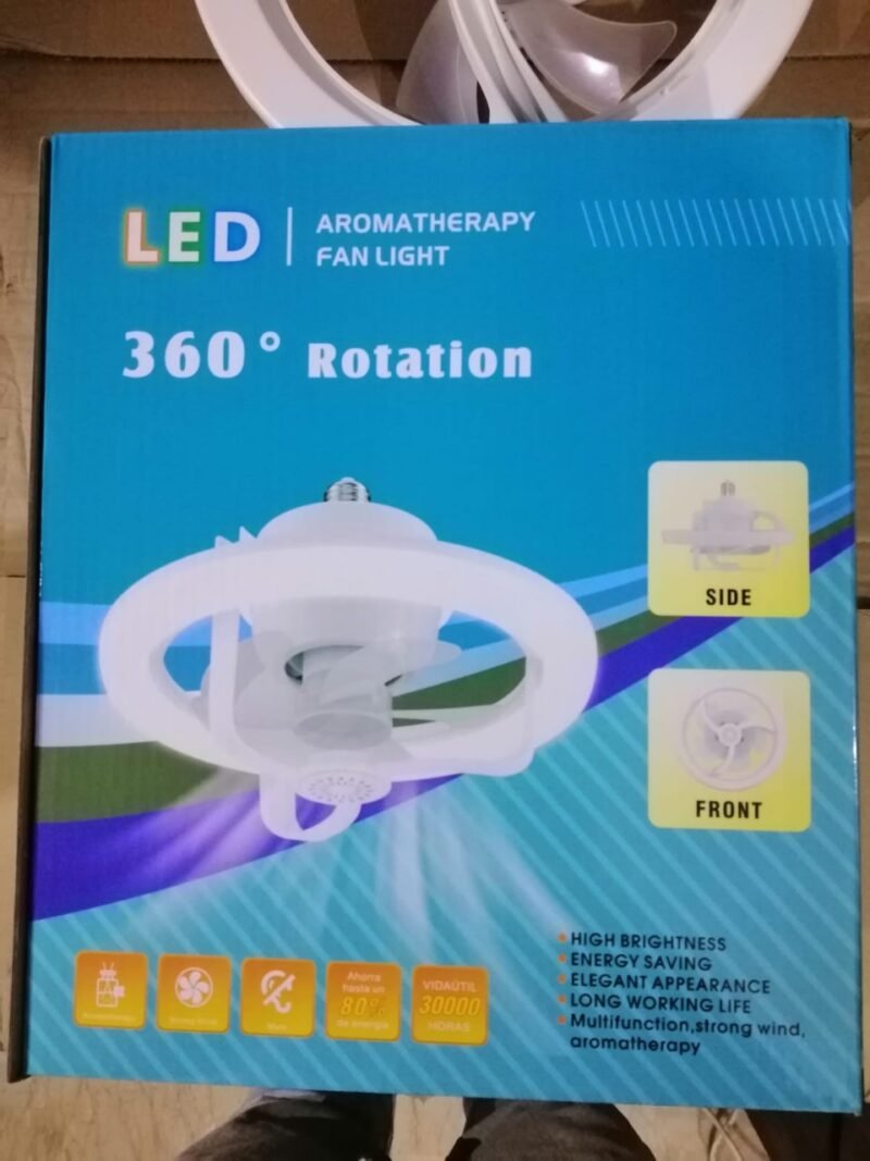 360? Rotating Socket Ceiling Fan with Light and Remote - Image 4