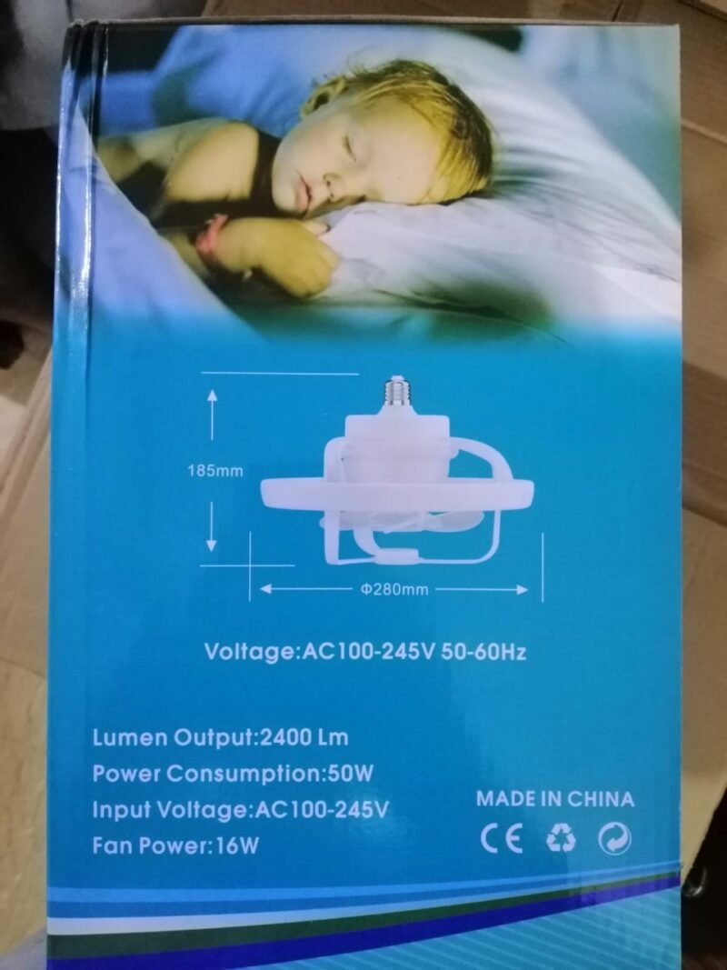 360? Rotating Socket Ceiling Fan with Light and Remote - Image 5