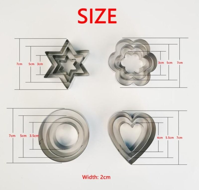 12 pcs, stainless steel cookie cutter, DIY, cookie cutter, star, heart, cutter, baking dish, new cake tool, fried egg, shaper, kitchen mold tool - Image 5