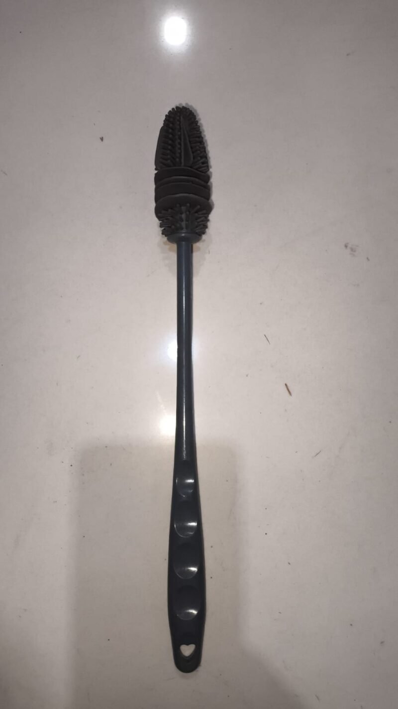 Silicone Feeder Bottle Brush Glass Brush Cup Brushes Long Handle | Silicone Bottle Cleaning Brush With Long Handler (Random color) - Image 2