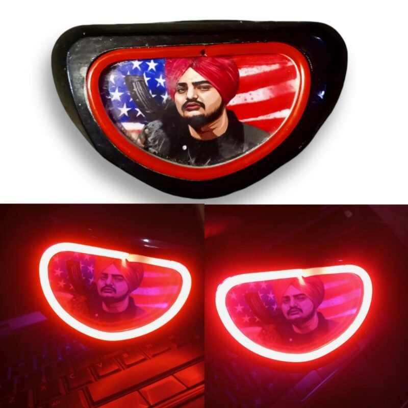 70cc Motorcycle Back Light (Siddu moose wala) With DRL  (Random neon and siddu moose Wala Picture)