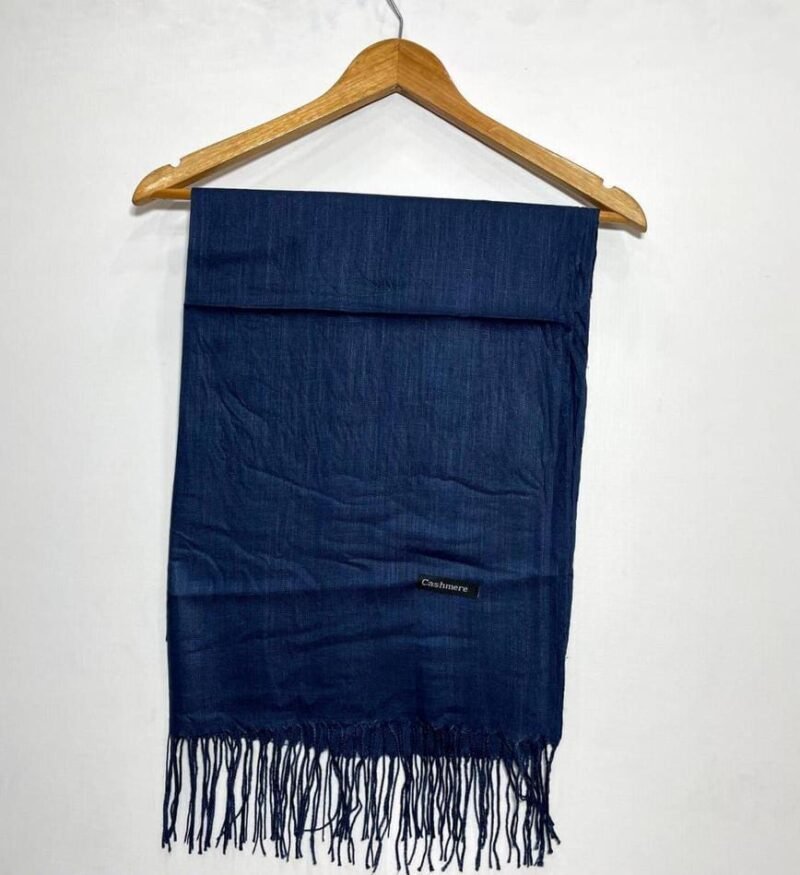 navy blue scarf hijab Lawn Cashmere Like Acrylic Muslim Scarves Wraps Stoles - Image 3