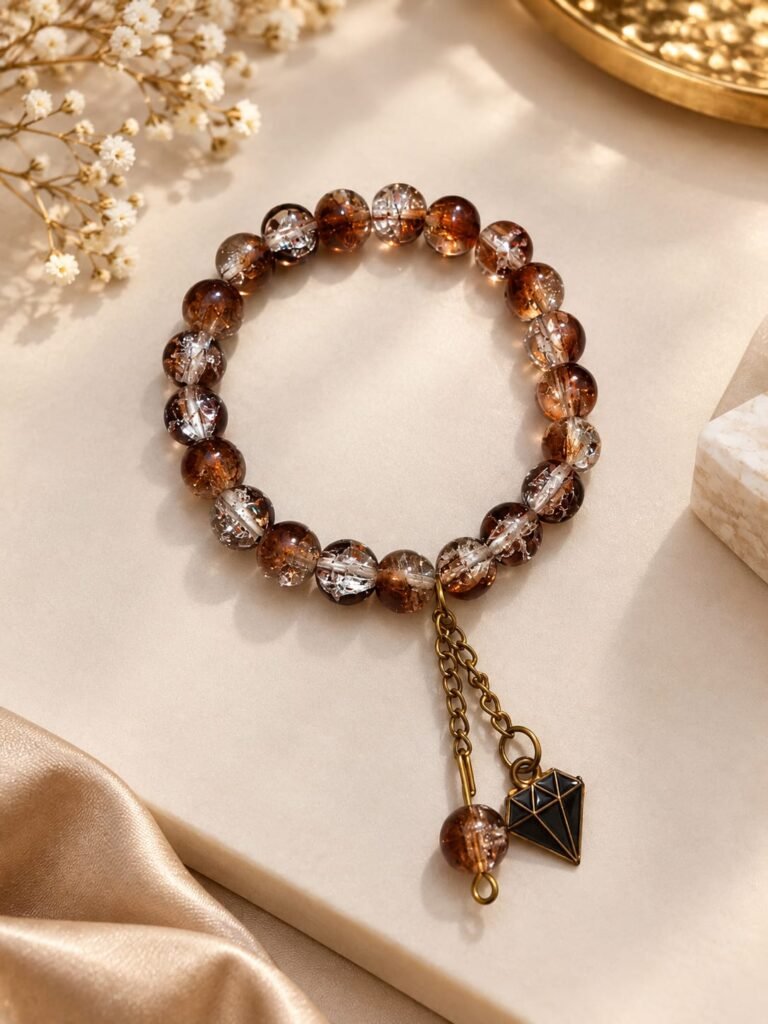 Customizable Crystal Bead Charm Bracelet